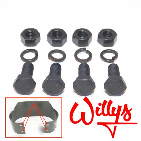 Set 4 boulons fixation Bumper AR - Willys