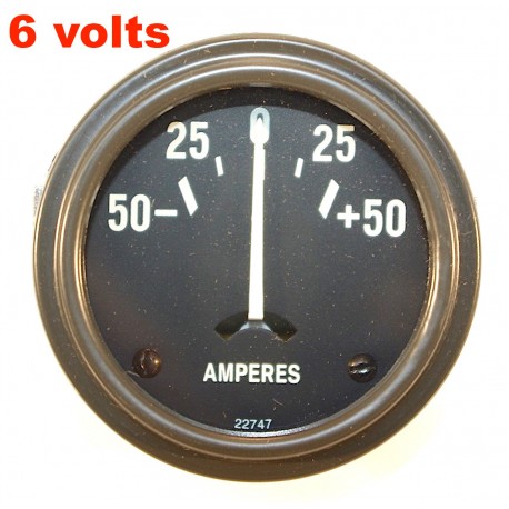 Ampèremètre 6V type US collection, grande aiguille