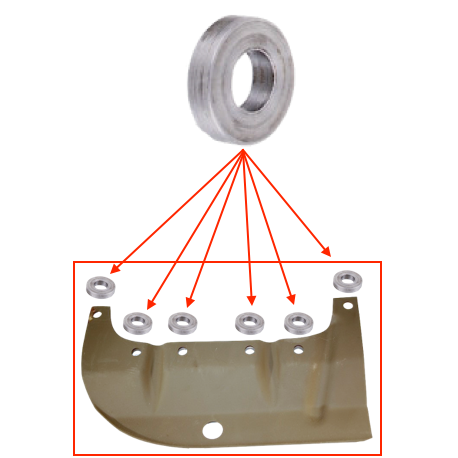 Rondelle entretoise tôle protection poulie vilebrequin