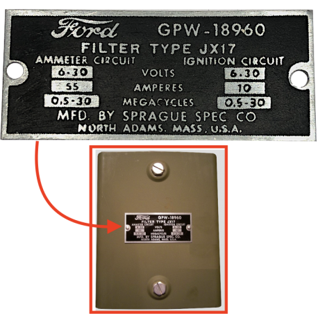 Plaque filterette - FORD GPW