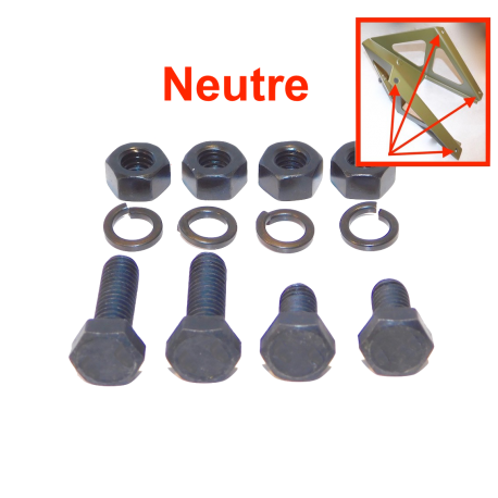 Set 4 boulons fixation support roue secours - Willys