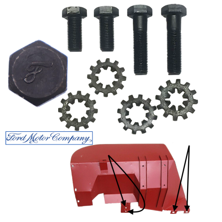 Kit fixation aile droite  sur châssis (complet) - FORD GPW