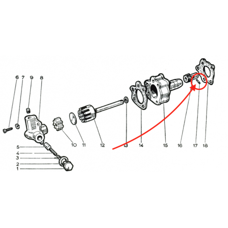 Goupille pignon pompe huile