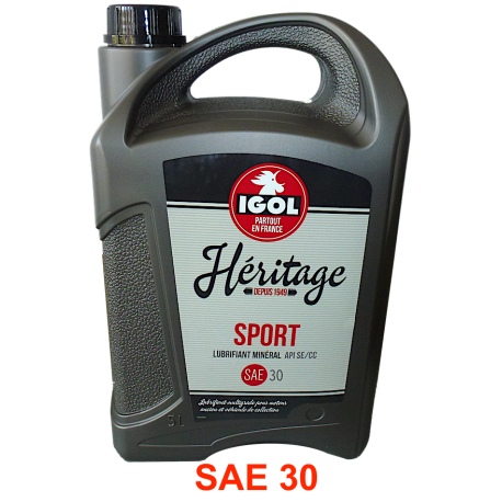 Huile IGOL Héritage SAE 30 - 5 litres