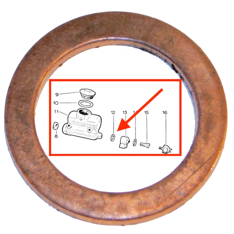 Joint cuivre arrière maître cylindre