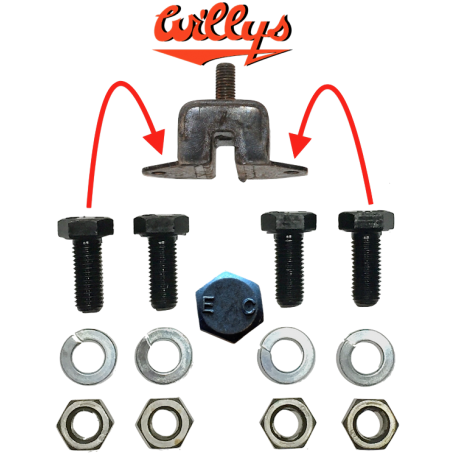 Kit fixation silent bloc moteur sur chassis- 2 paires - Willys