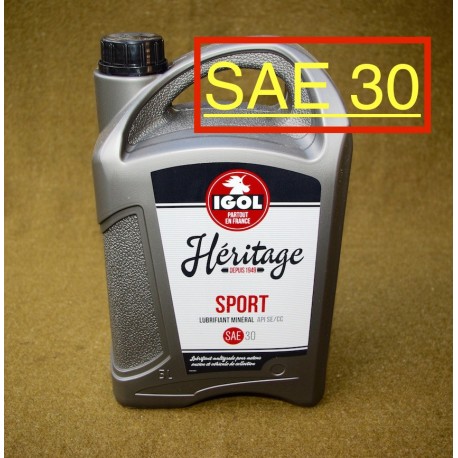 Huile IGOL Héritage SAE 30 - 5 litres